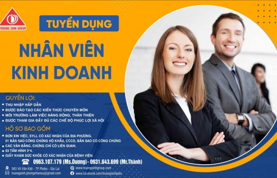 TRƯỜNG SINH GROUP TUYỂN DỤNG NHÂN SỰ