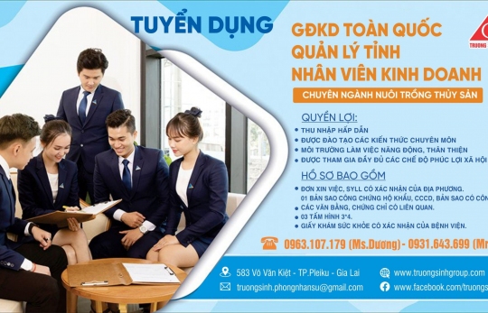 Trường Sinh Group Tuyển Dụng Tháng 11/2024